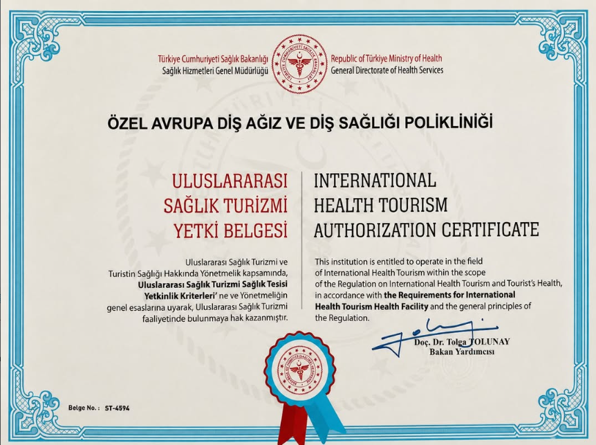 Sağlık Turizmi Yetki Belgesi